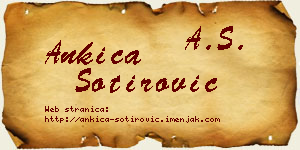 Ankica Sotirović vizit kartica